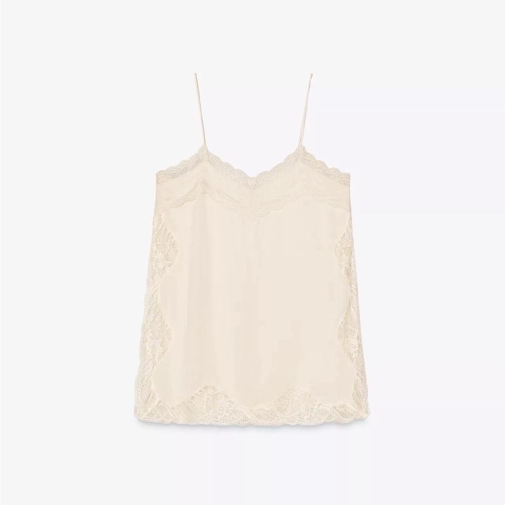 ZARA ZW COLLECTION LACE SLIT TOP